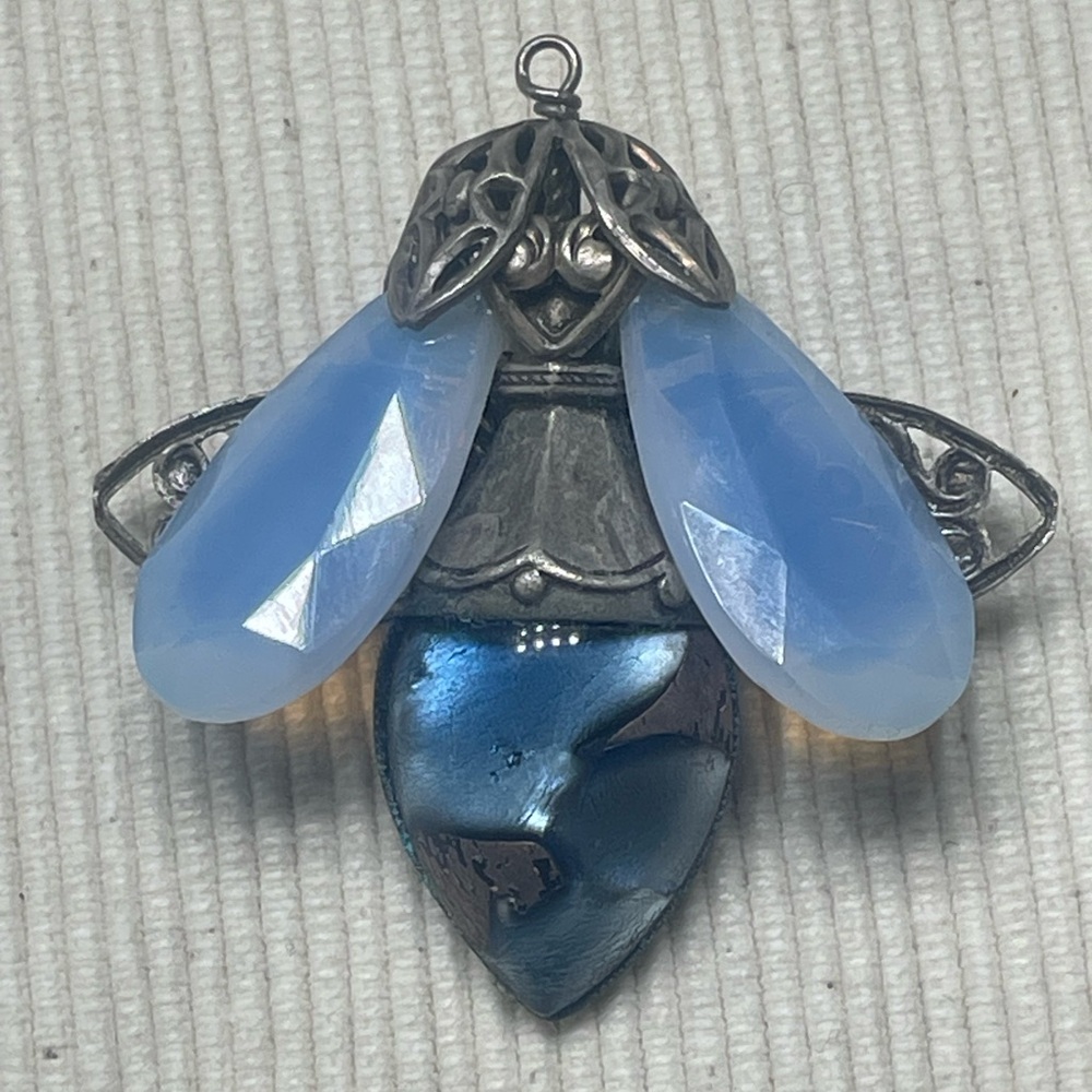 JL BLIN PARIS Blue and Silver Pendant/Necklace